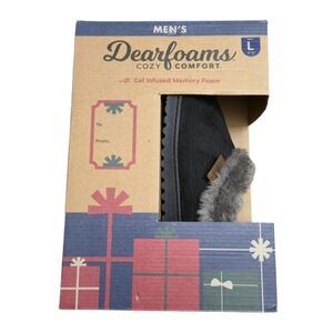 Dearfoams Cozy Comfort Men's Clog Slippers in Black/Grey, Size Large 11-12.